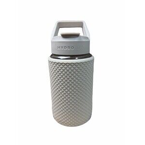 Hydro Jug 64 oz Glass Water Bottle Wide Mouth Beige SiliconStudded  Half Gallon